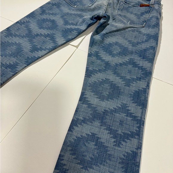 7 For All Mankind The Skinny Jeans Women's Abstract Blue Mid Rise Denim, Size 25 - Picture 9 of 11